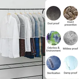 12PCS Shoulder Covers for Clothes Dust Clothes Cover Breathable Waterproof Clothes Bag  Waterproof Dustproof Plastic Clothes Covers for Wardrobe Storage and Travel
