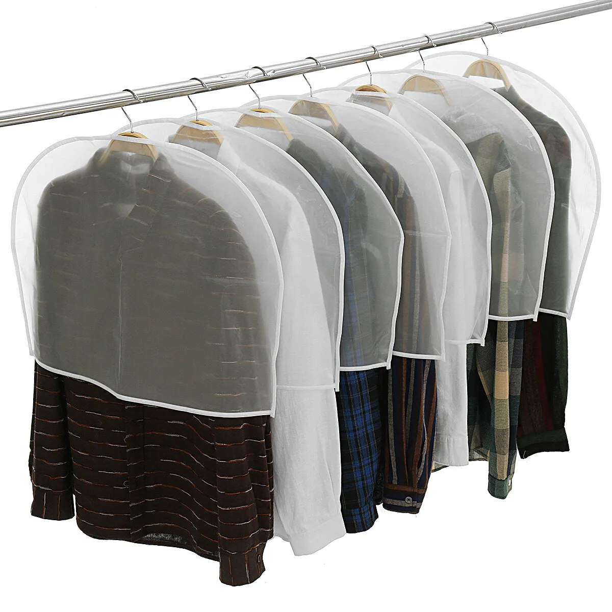 12PCS Shoulder Covers for Clothes Dust Clothes Cover Breathable Waterproof Clothes Bag  Waterproof Dustproof Plastic Clothes Covers for Wardrobe Storage and Travel