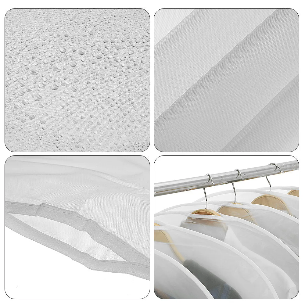 12PCS Shoulder Covers for Clothes Dust Clothes Cover Breathable Waterproof Clothes Bag  Waterproof Dustproof Plastic Clothes Covers for Wardrobe Storage and Travel