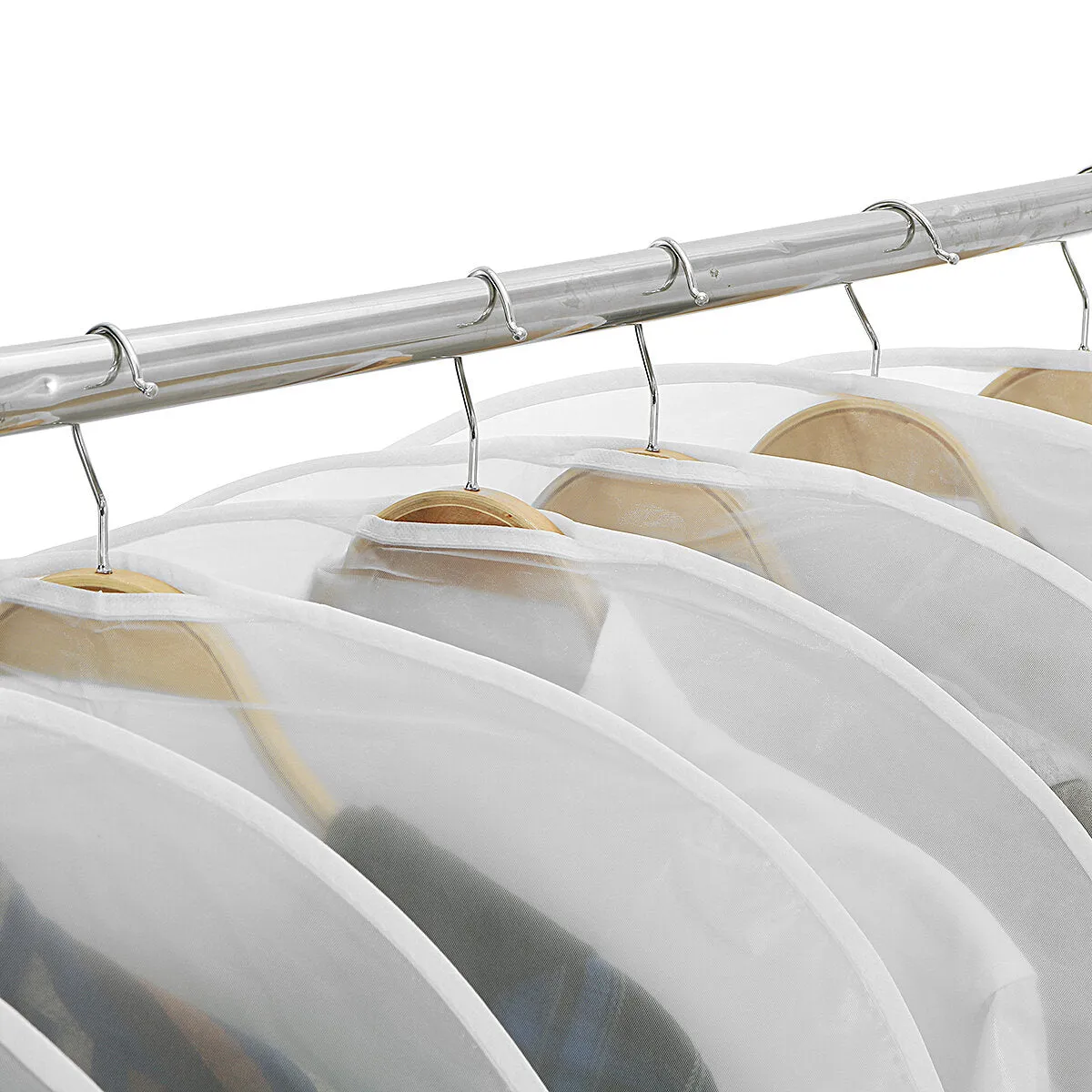 12PCS Shoulder Covers for Clothes Dust Clothes Cover Breathable Waterproof Clothes Bag  Waterproof Dustproof Plastic Clothes Covers for Wardrobe Storage and Travel
