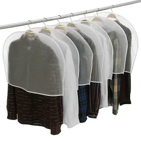 12PCS Waterproof Dustproof Plastic Clothes Covers for Wardrobe Storage & Travel