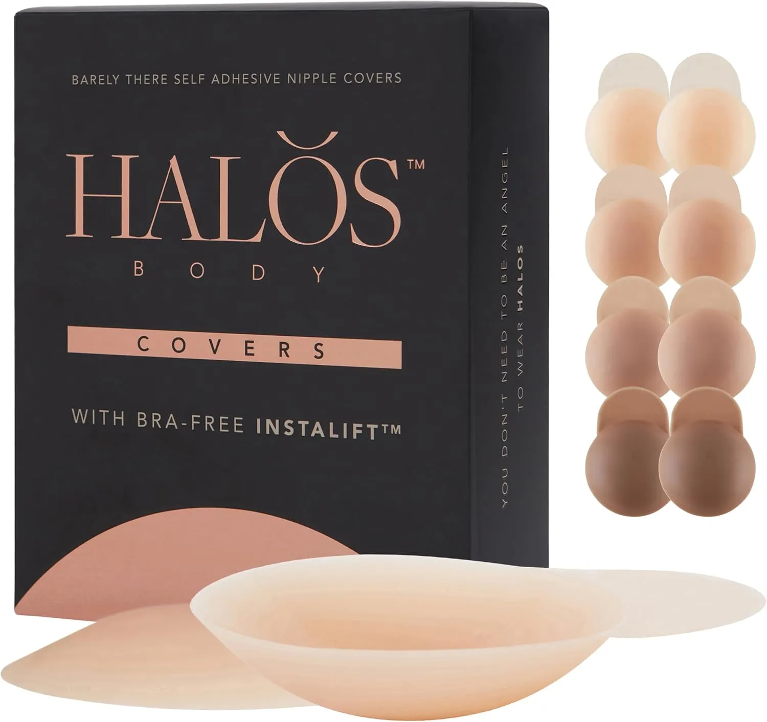 Adhesive Silicone Nipple Covers with Lift Tab - Womens Reusable Pasties for Bra-Free Lift - Includes Keepsake Box