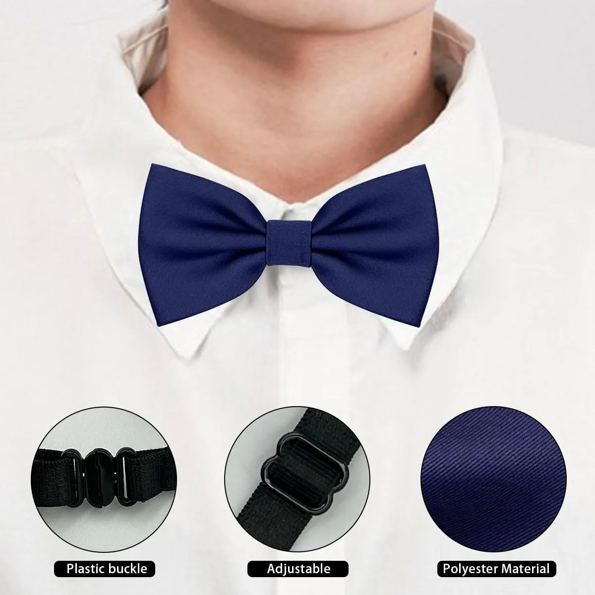Baby Bow Ties for Boys Pre Tied Toddler Bow Tie Adjustable Kids Baby Bowties for Wedding Party