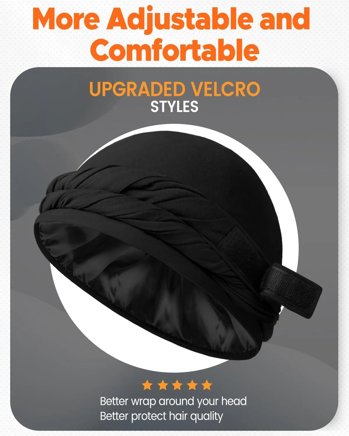 BEACE Turban for Men & Women, Silk Satin Lined Pre-Tied Halo Turban Durag Head Wrap Skull Cap Beanie Hair Cover for Sleeping