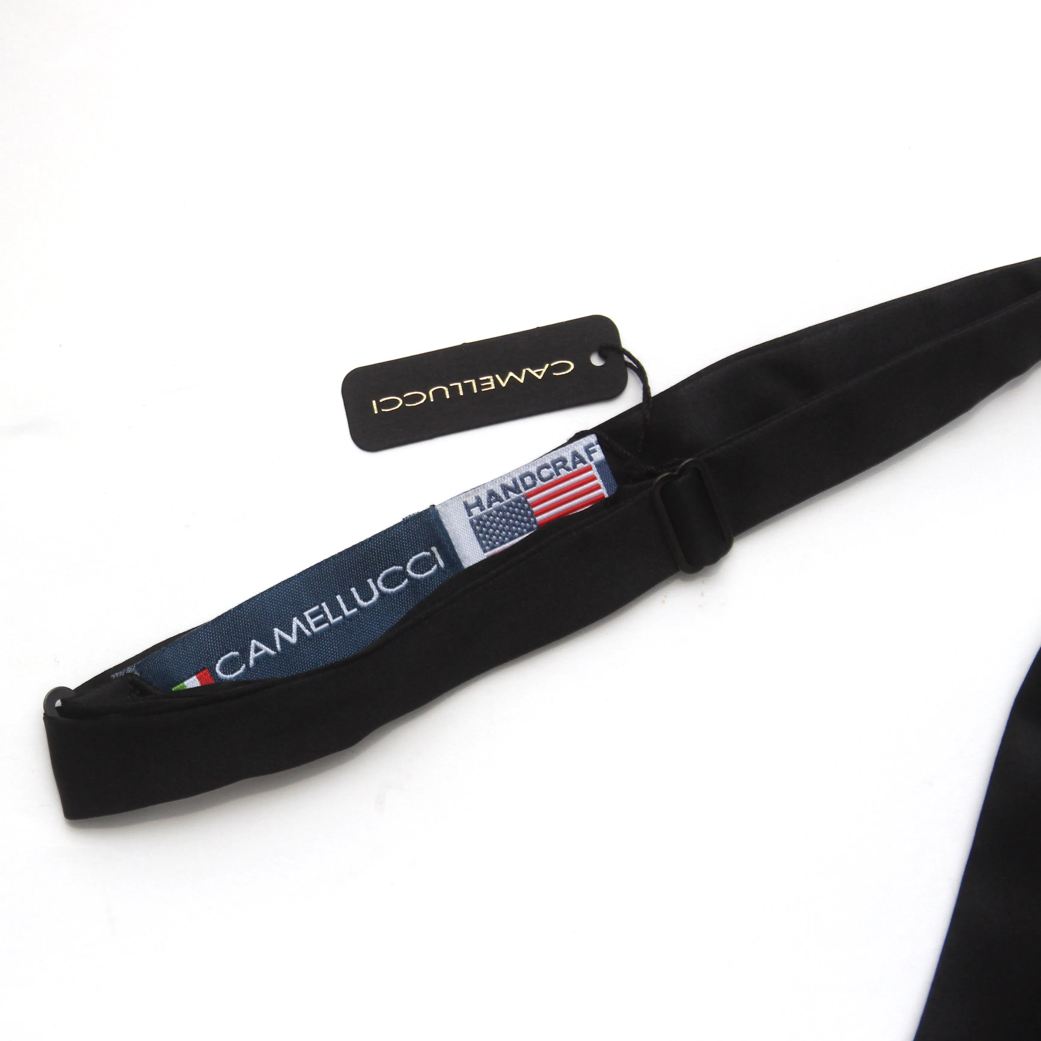 Black Diamond Point Silk Self tied Bow Tie