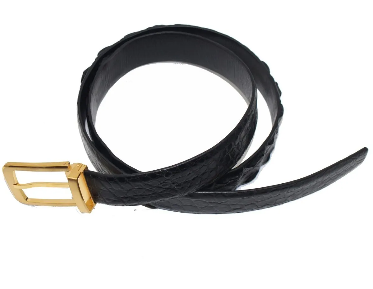 Black Genuine Alligator CROCODILE Leather Skin Men's Belt, Size 30-42