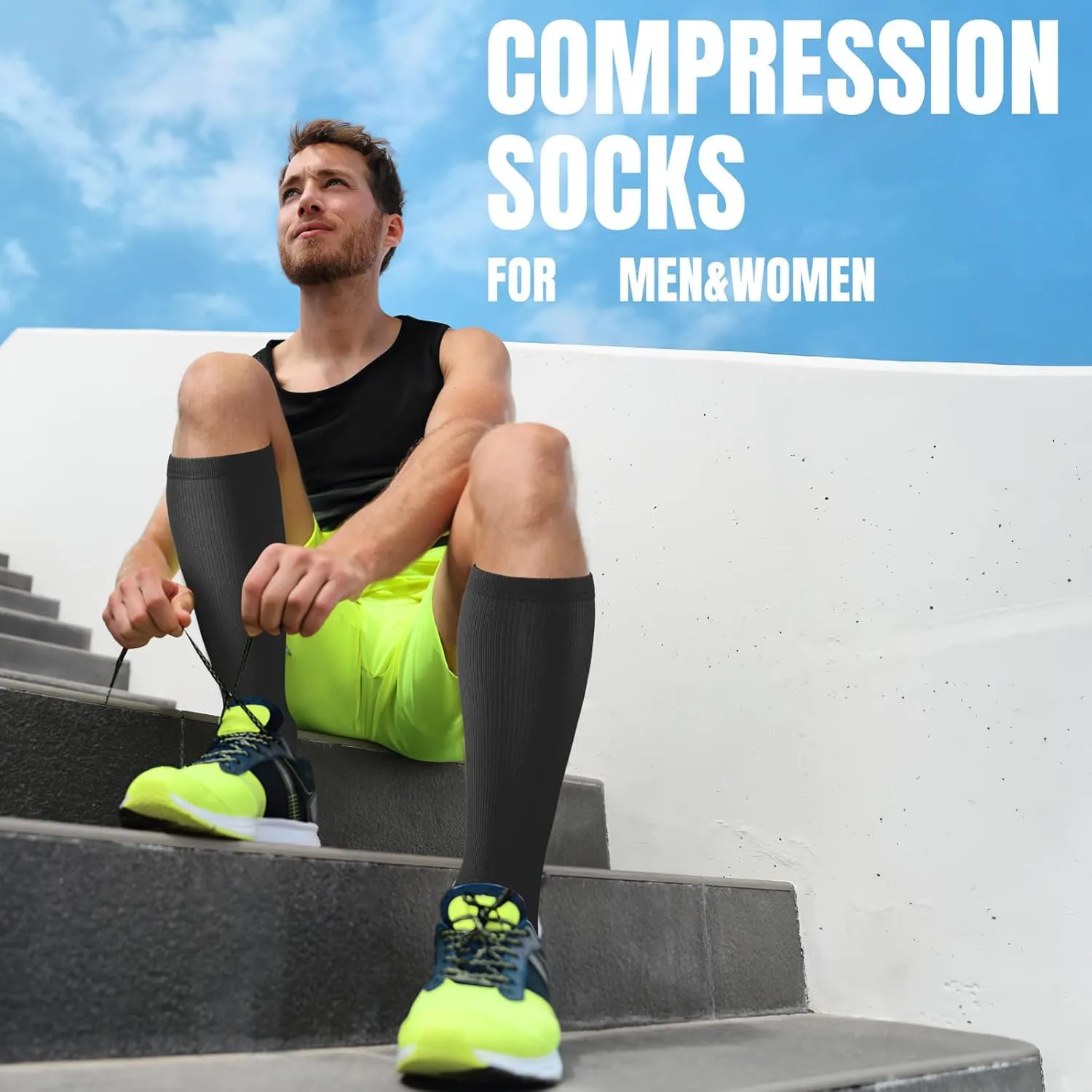 bropite Compression Socks for Women & Men 8 Pairs Circulation-Compression Socks 20-30 mmhg-Best for Running,Nurse,Travel,Yoga