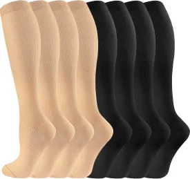 bropite Compression Socks for Women & Men 8 Pairs Circulation-Compression Socks 20-30 mmhg-Best for Running,Nurse,Travel,Yoga