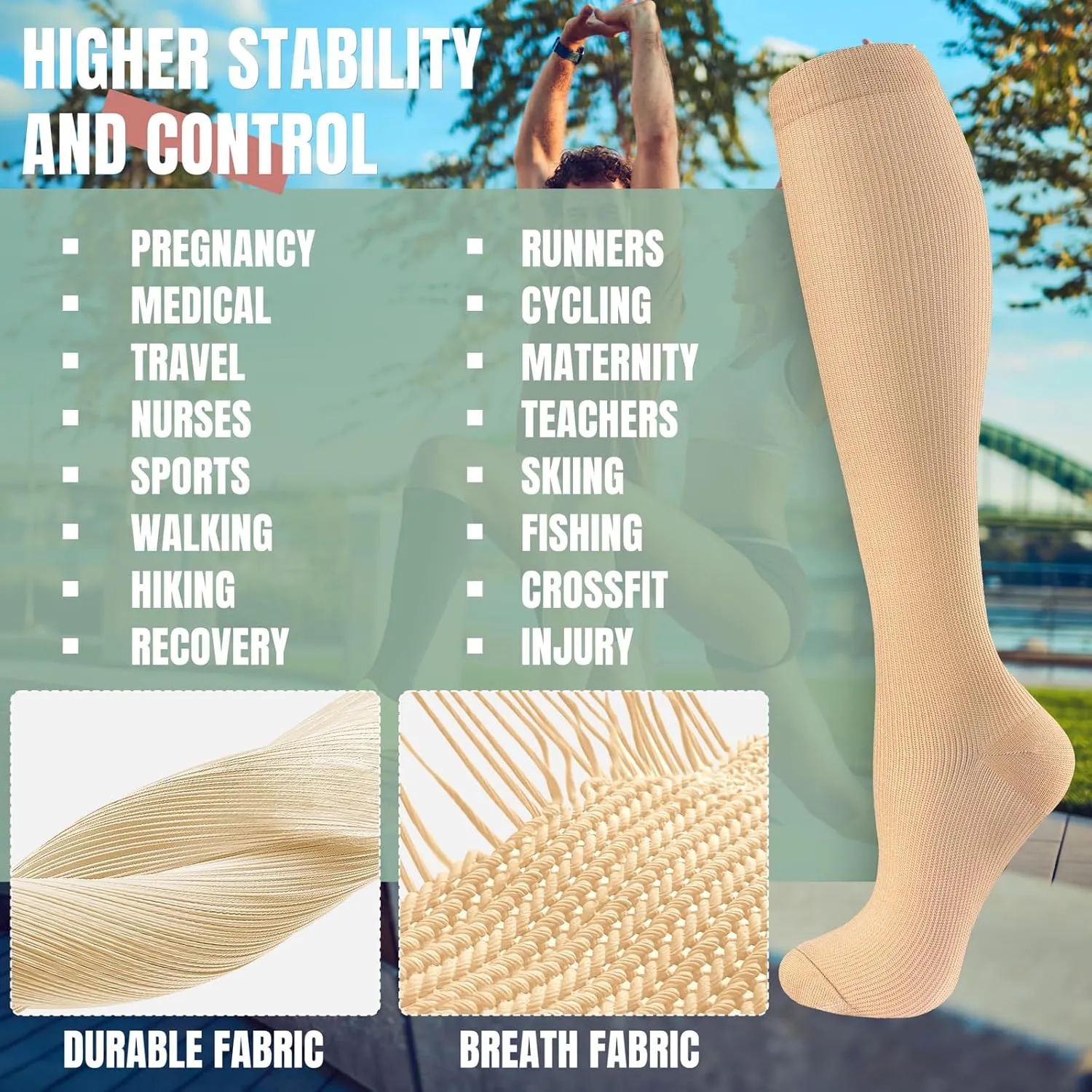 bropite Compression Socks for Women & Men 8 Pairs Circulation-Compression Socks 20-30 mmhg-Best for Running,Nurse,Travel,Yoga