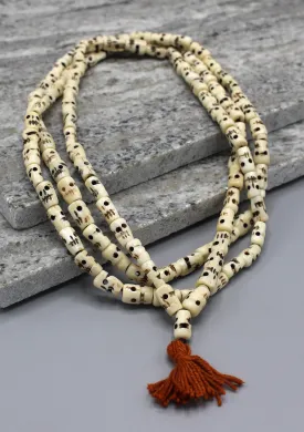 Buddhist Off White Skull Prayer Mala