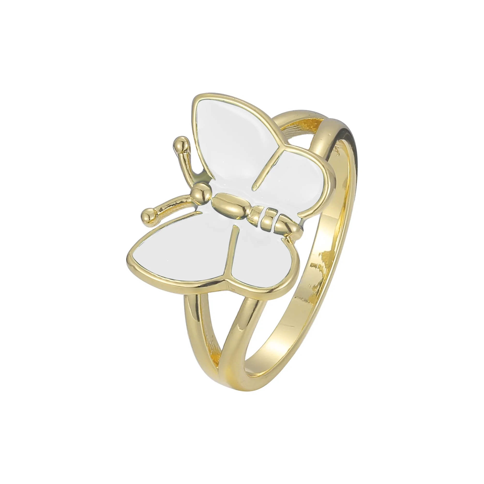 Butterfly fashion rings plated in 14K Gold