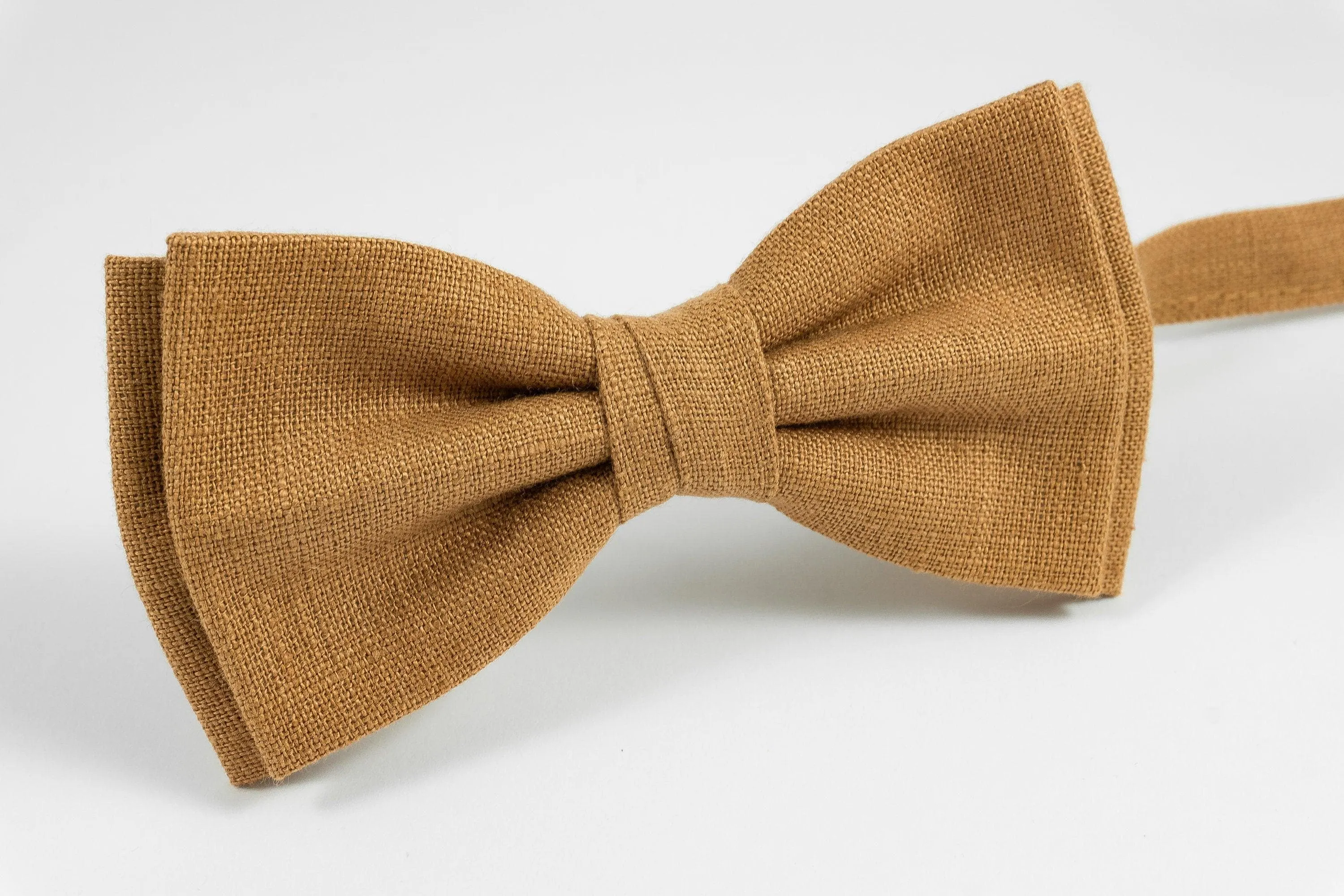 Camel color linen bow tie for wedding  Camel Tie perfect gift for groomsmen