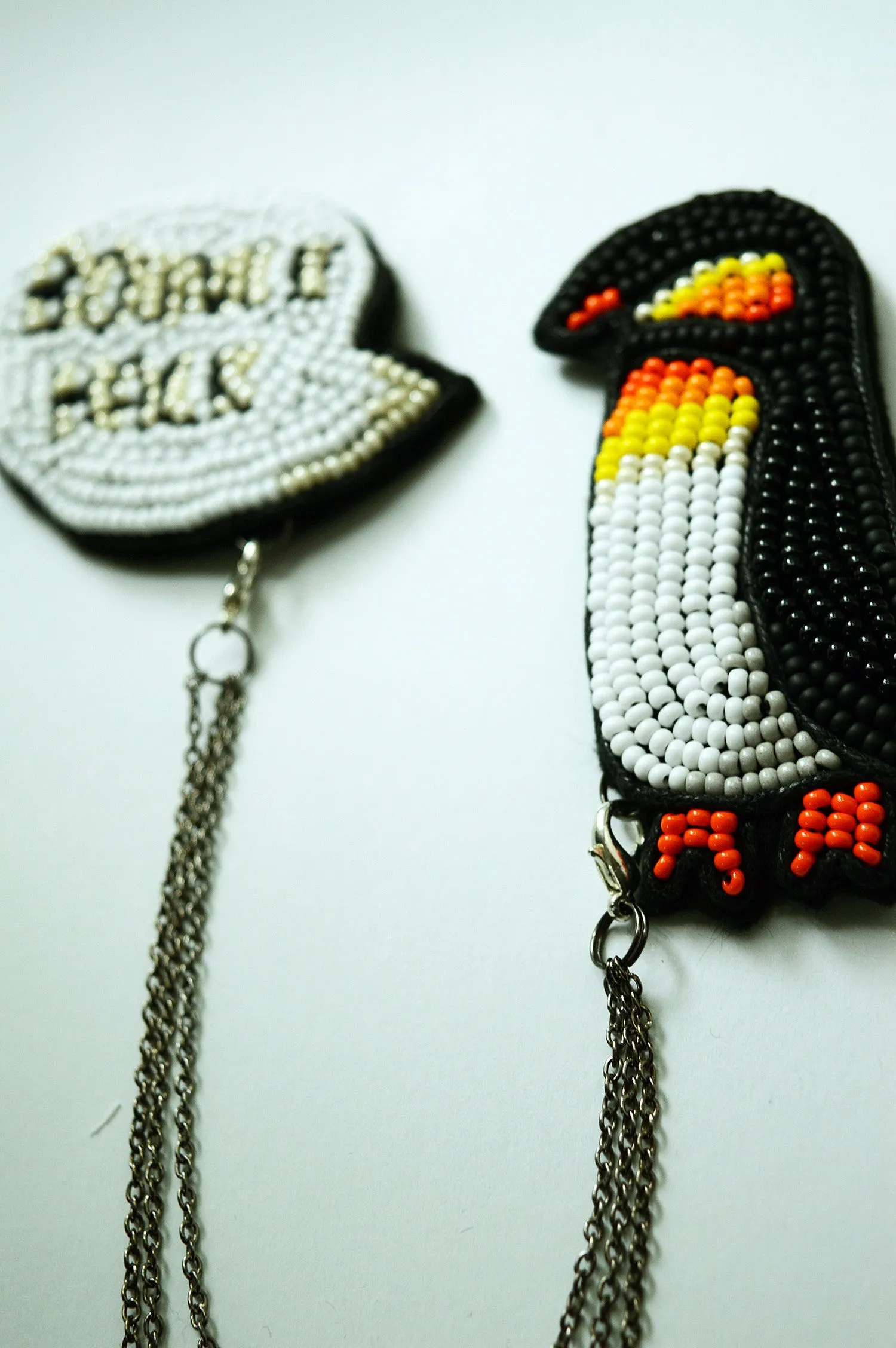 Chain pin with cartoon inspired penguin "I am Resilient" II