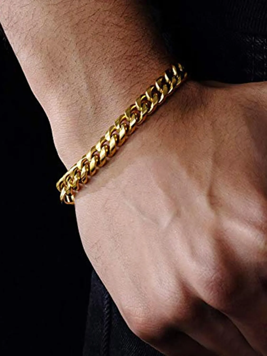 ChainsHouse Cuban Link Bracelet for Men, Stainless Steel Mens Bracelet 3MM/6MM/9MM/12MM Width Cuban Chain Wrist Bracelets, 6.3"-8.3" Length, Send Gift Box