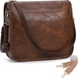 Crossbody Bags For Women Trendy Vegan Leather Travel Bags Shoulder Purses For Women With 2 Adjustable Strap