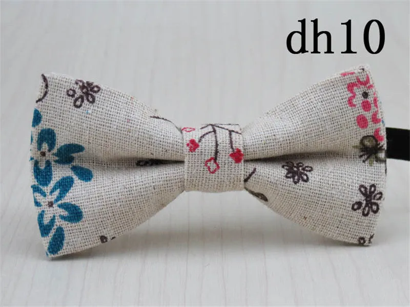 Cute Baby Bow tie Boys Girls Bowtie Kids Bow Ties Cotton Linen Multi Pattern Pyramid /Sailboat /Flower /Star Bowties