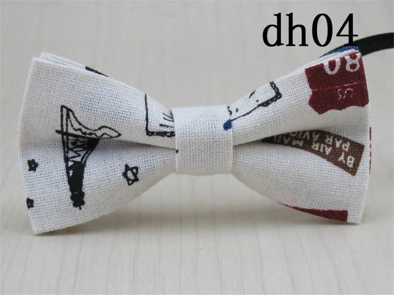 Cute Baby Bow tie Boys Girls Bowtie Kids Bow Ties Cotton Linen Multi Pattern Pyramid /Sailboat /Flower /Star Bowties