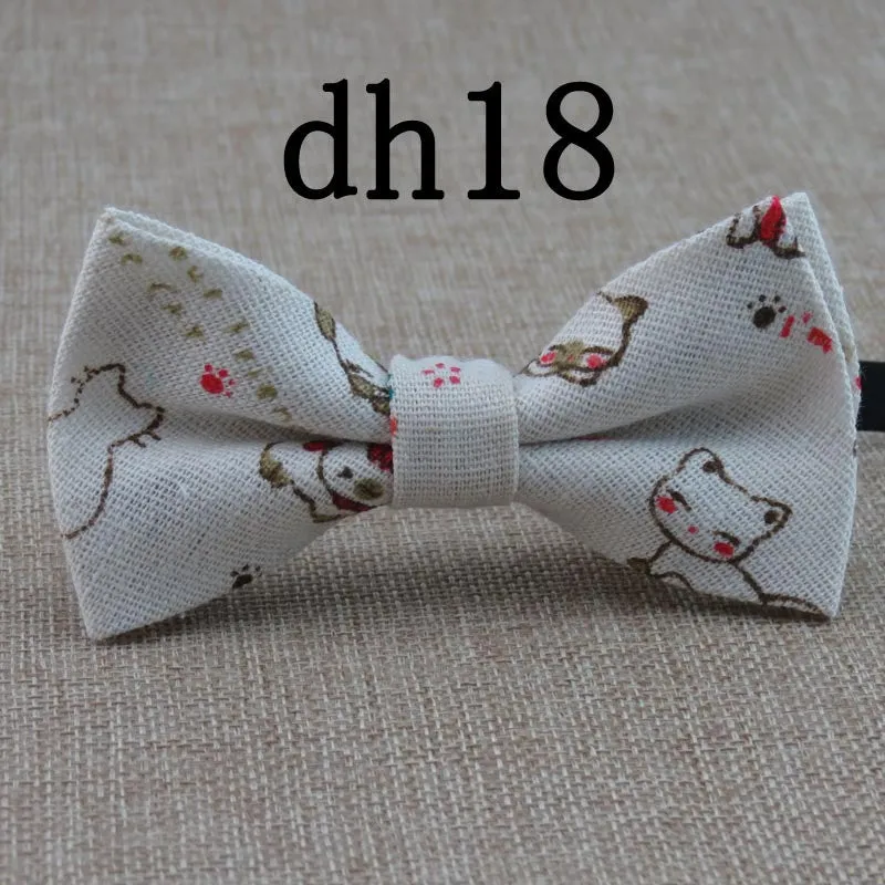 Cute Baby Bow tie Boys Girls Bowtie Kids Bow Ties Cotton Linen Multi Pattern Pyramid /Sailboat /Flower /Star Bowties