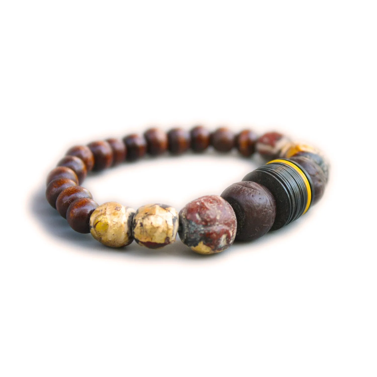 Dalchini Mala Bracelet and African recycled vinyl record chips
