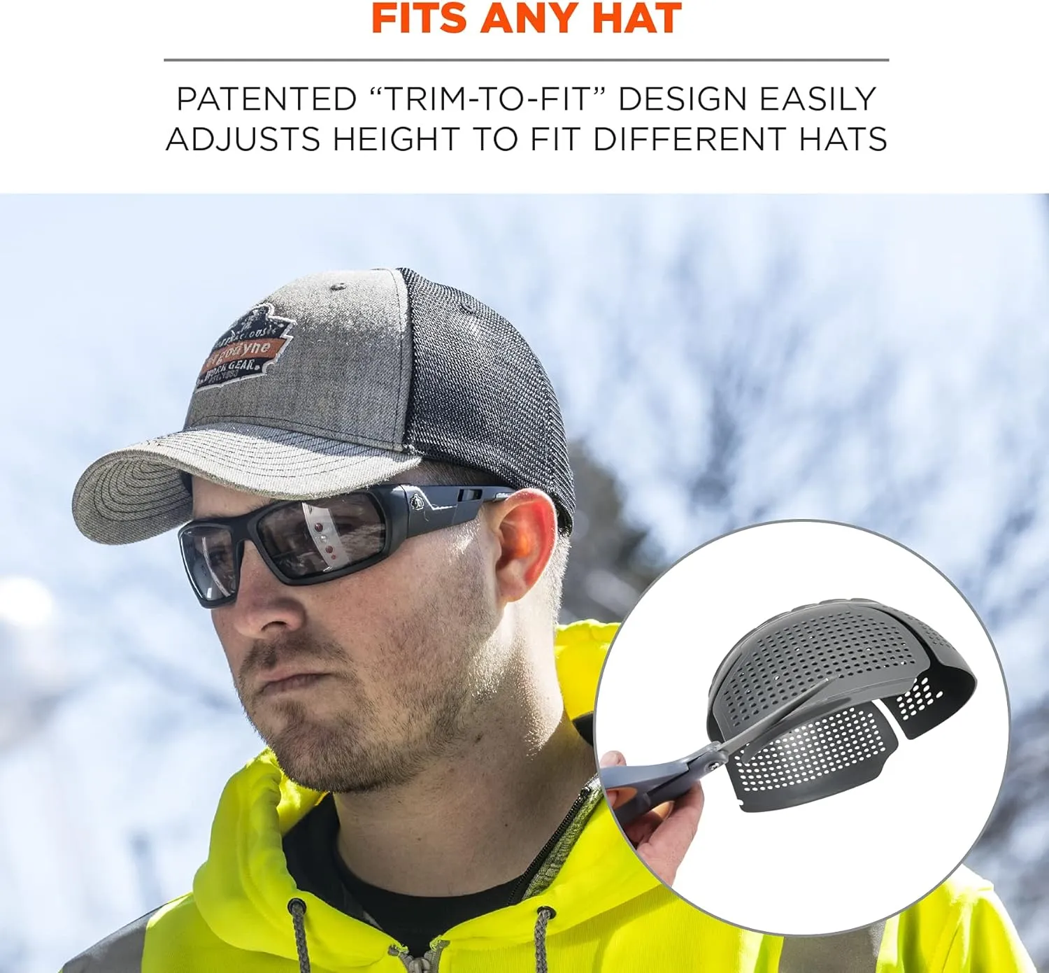 Ergodyne Skullerz 8945F(x) Universal Bump Cap Insert with Extra Venting, Fits Into Any Baseball Hat, Charcoal