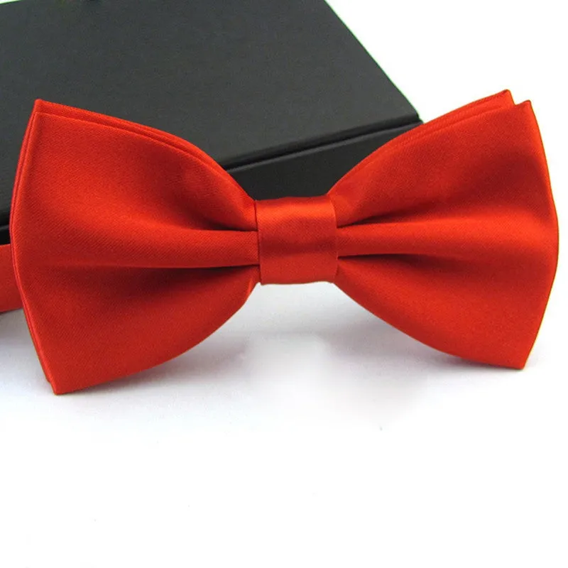 Fashions Men's Formal Commercial bowties Solid Color Tuxedo Classic Bowtie Pre Wedding Party Satin Bow Tie Necktie