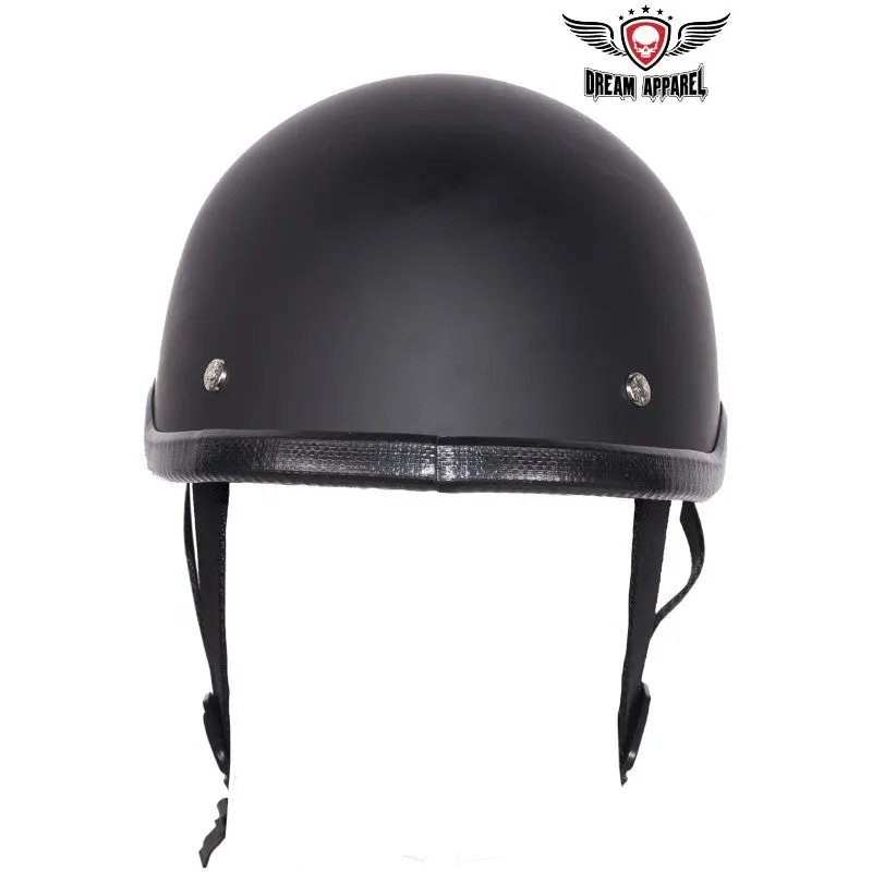 Flat Black Motorcycle Novelty Skull Cap Helmet