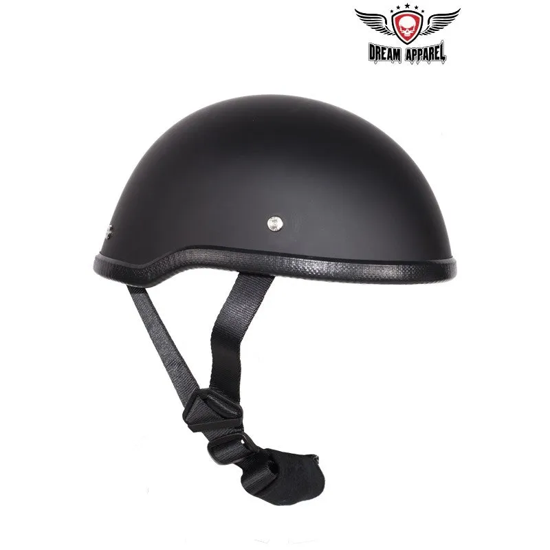 Flat Black Motorcycle Novelty Skull Cap Helmet