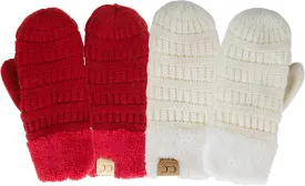 Funky Junque Exclusive Kids Gloves Winter Girls Mittens Soft Ribbed Knit Fuzzy Cuff Fleece for Unisex Boy Girl Toddler Baby