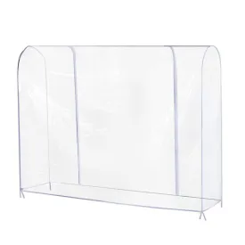 Growson Garment Rack Cover,6Ft Transparent Dust Clothes Cover with Double Full-Length Front Zippers, Cover for Clothing Hanging Rack