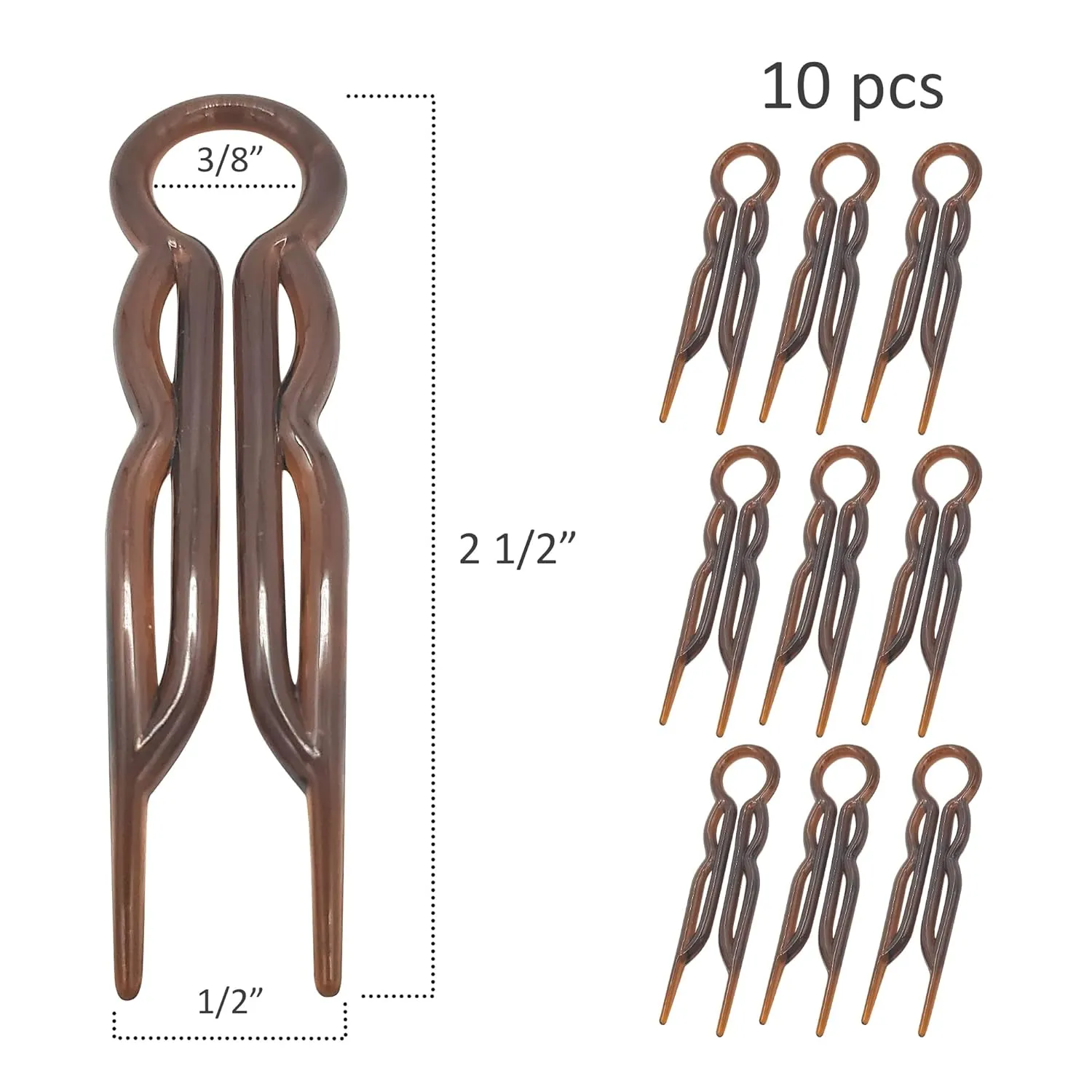Hair Pins - Plastic, U-shaped Magic Grip Hairpins, Strong Durable Pins For Fine, Thick & Long Hair, Hair Styling Accessories, Set of 20 (Crystal)
