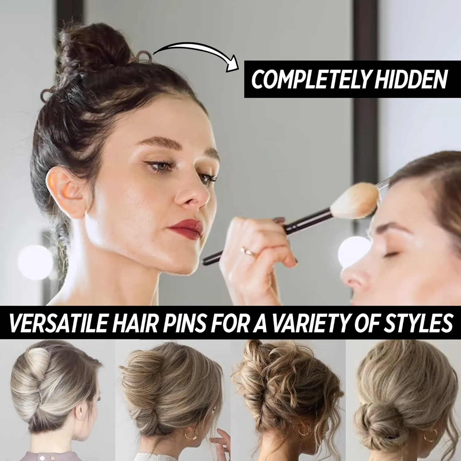 Hair Pins - Plastic, U-shaped Magic Grip Hairpins, Strong Durable Pins For Fine, Thick & Long Hair, Hair Styling Accessories, Set of 20 (Crystal)