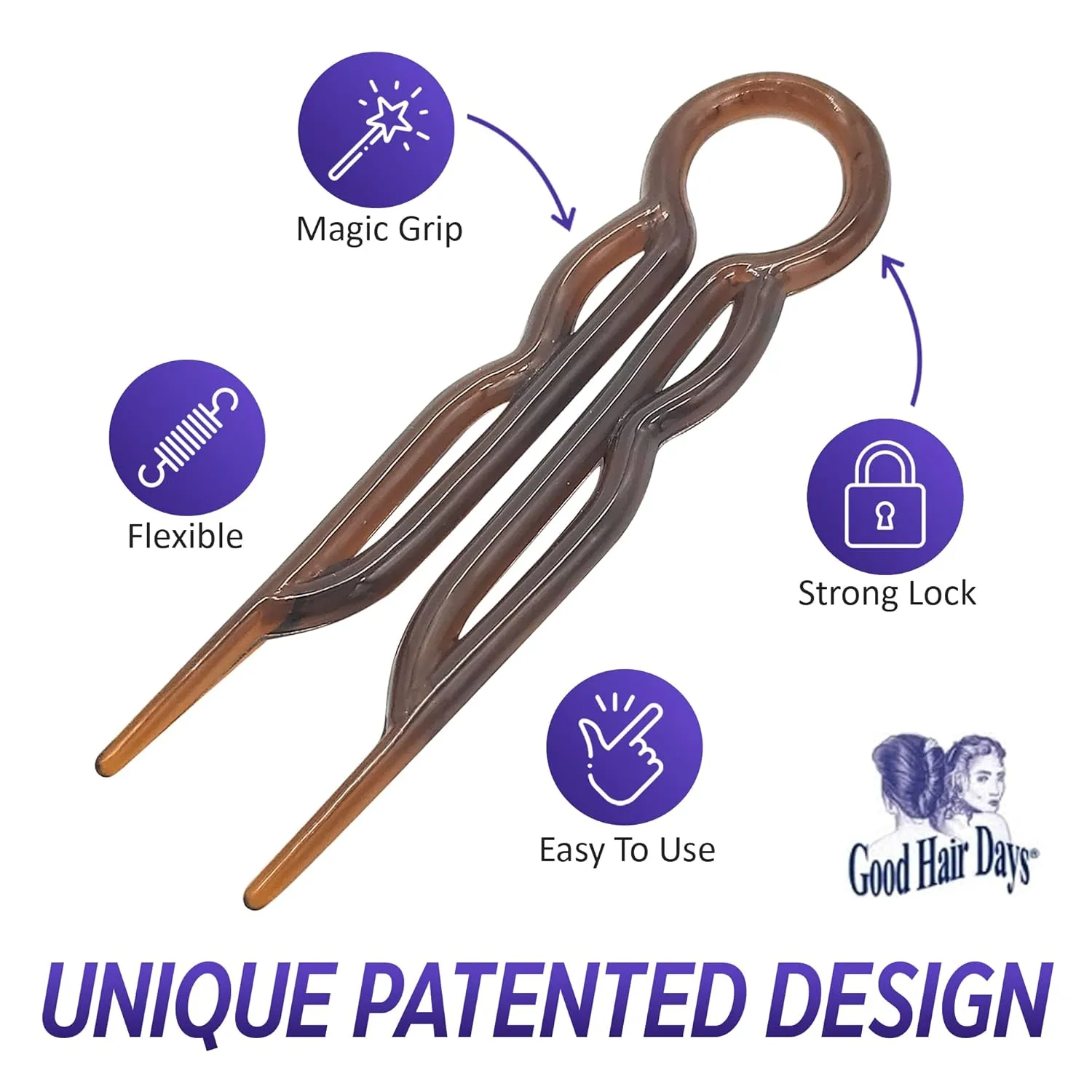 Hair Pins - Plastic, U-shaped Magic Grip Hairpins, Strong Durable Pins For Fine, Thick & Long Hair, Hair Styling Accessories, Set of 20 (Crystal)