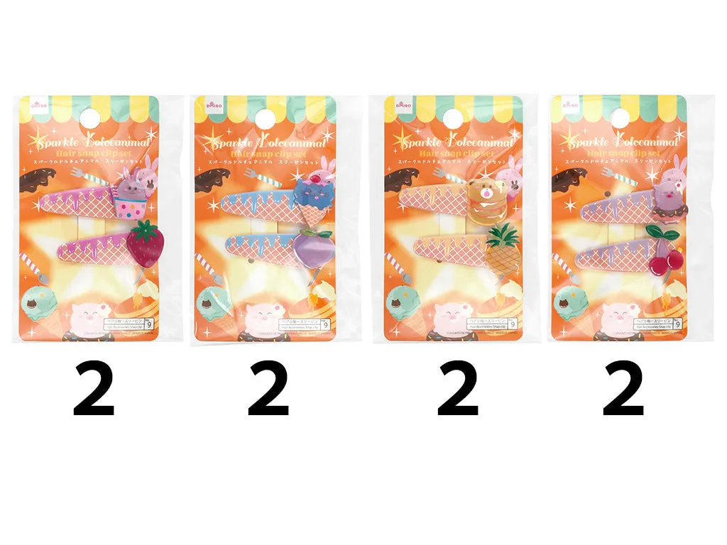 Hair snap clip set Sparkle Dolce animal