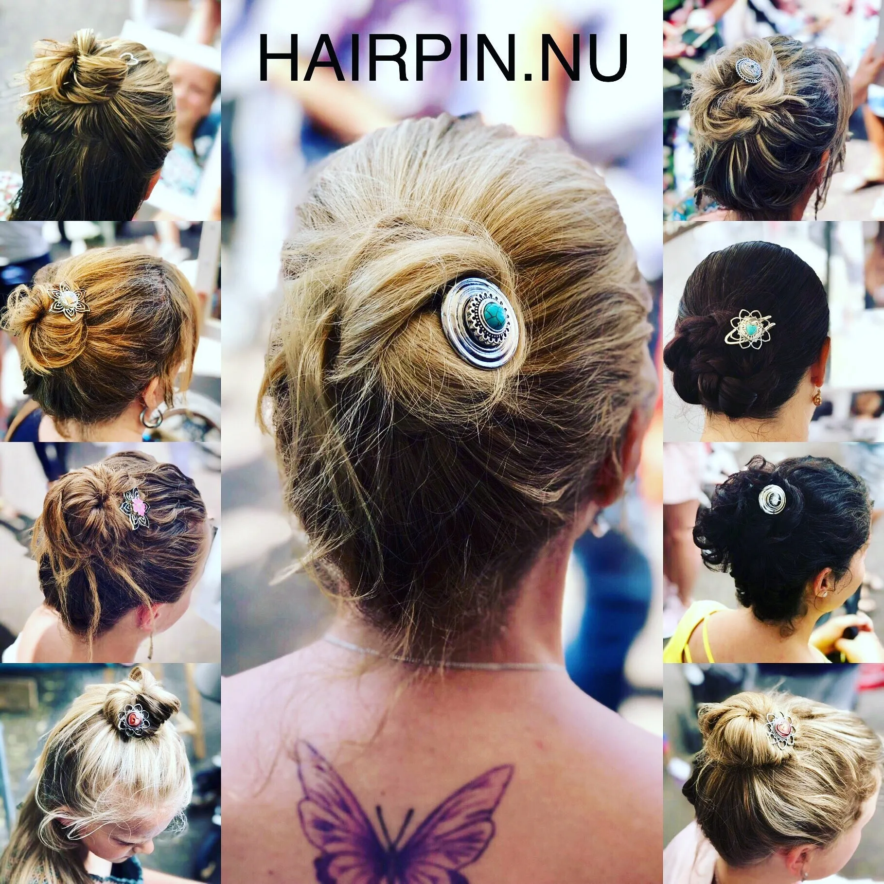 Hairpin Round- HAIRACCESSOIRE - incl. 3 gratis buttons naar keuze