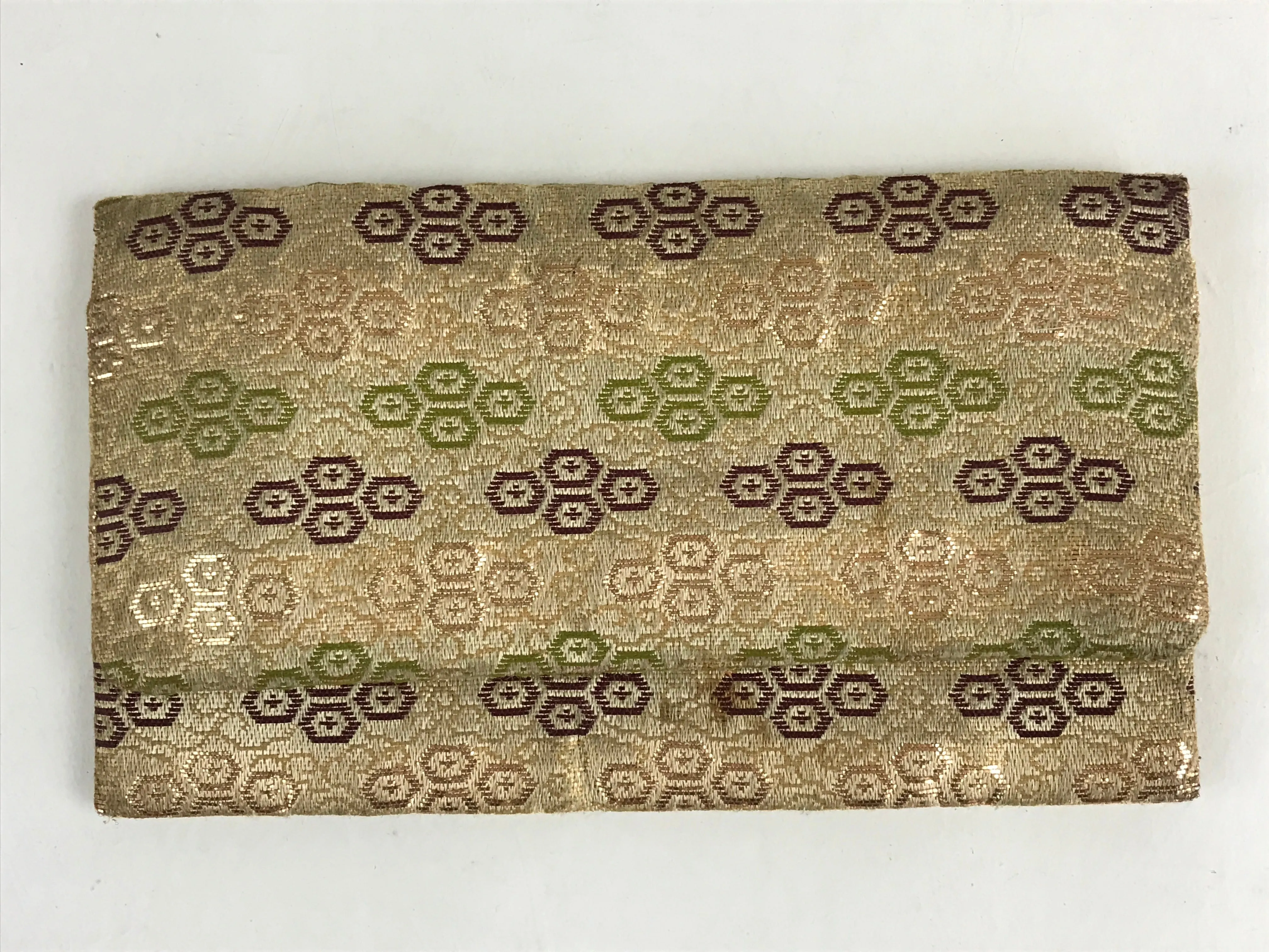 Japanese Buddhist Fabric Bag Prayer Beads Jyuzu-Bukuro Vtg Silk Nishijin-Ori Gol