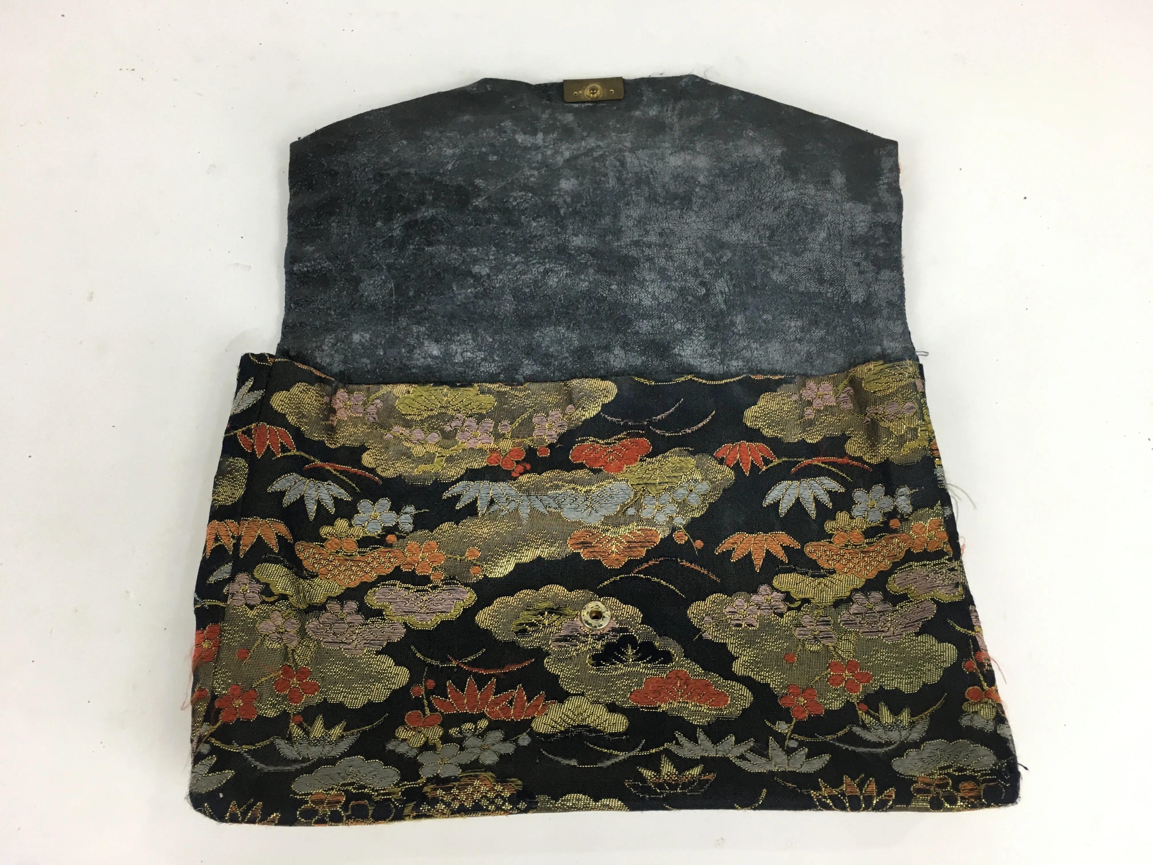 Japanese Buddhist Fabric Bag Vtg Prayer Beads Juzu Bag Pine Tree BU623