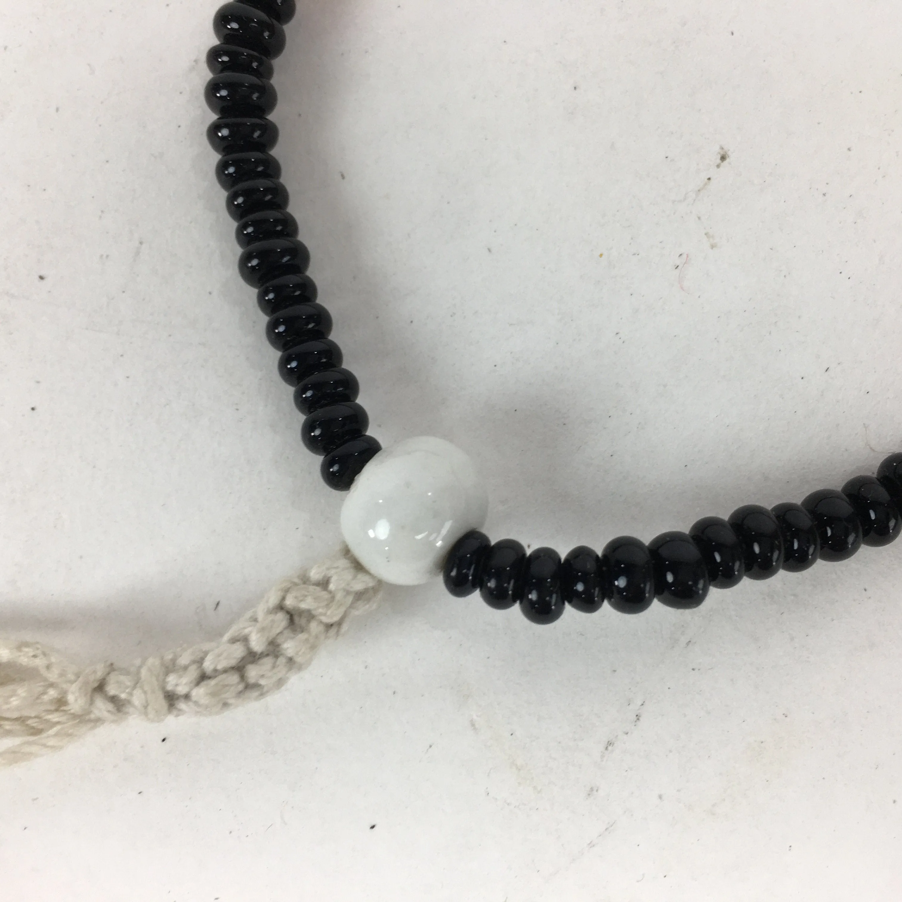 Japanese Buddhist Prayer Beads Stone Coral Vtg Black Juzu Rosary Bracelet JZ66