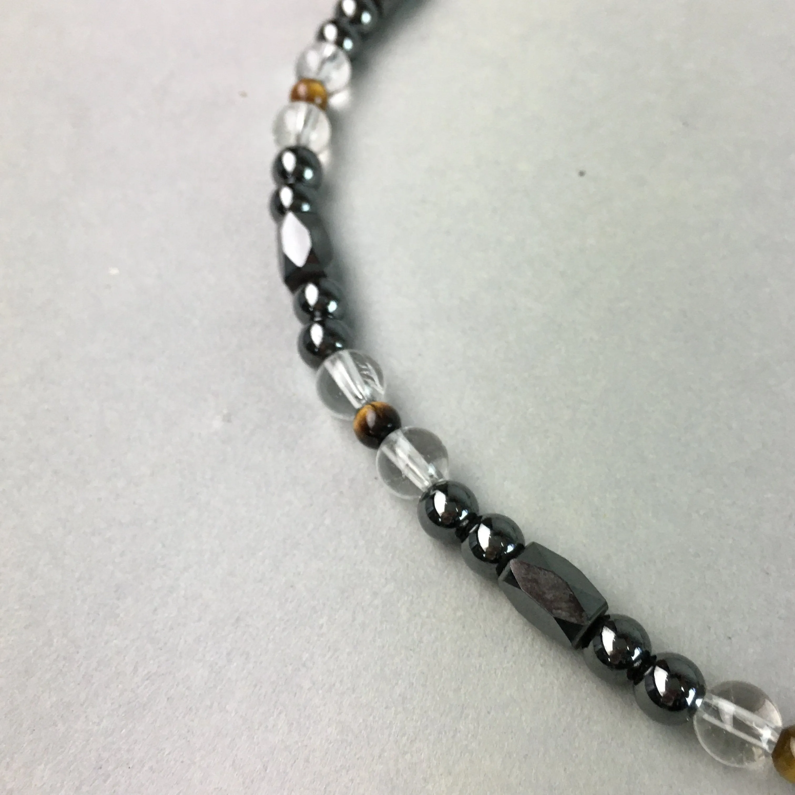 Japanese Buddhist Prayer Beads Vtg  Juzu Black Stone Rosary Bracelet JZ3