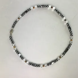 Japanese Buddhist Prayer Beads Vtg  Juzu Black Stone Rosary Bracelet JZ3