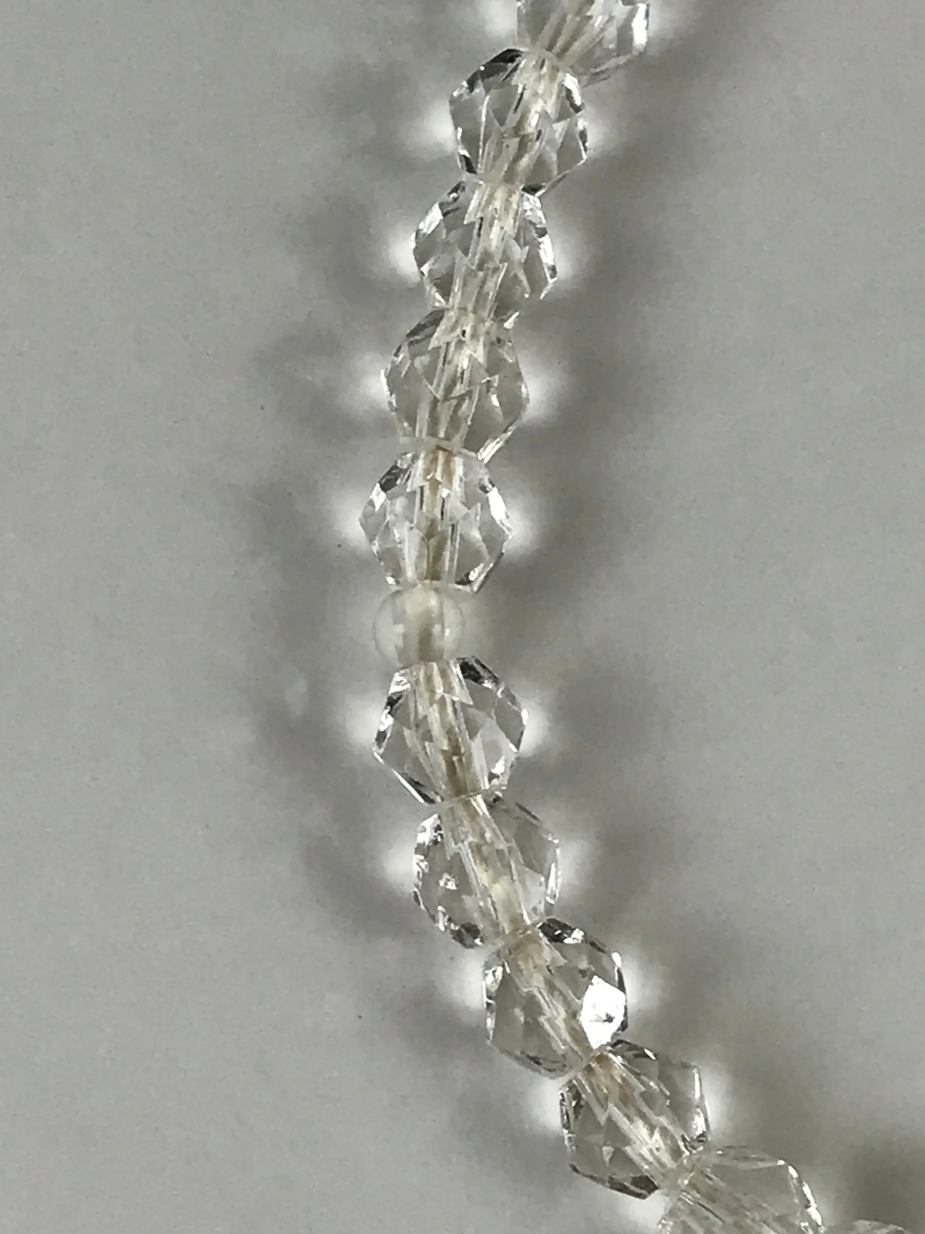 Japanese Buddhist Prayer Beads Vtg Juzu Rosary Bracelet Clear Beads JZ103