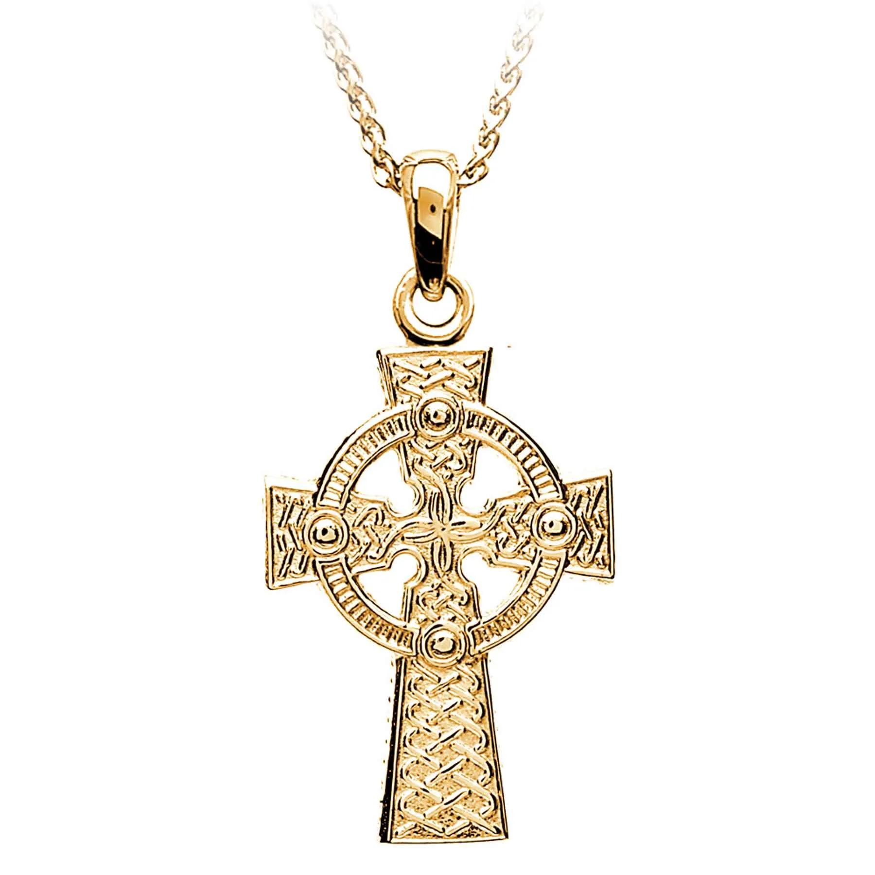 Large 2 Sided Cross Necklace 10K Yellow Gold