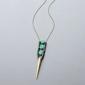 Malachite geometric spike necklace