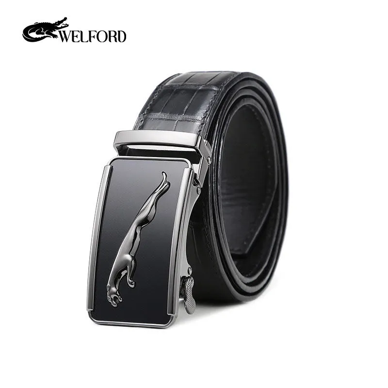 Men's business crocodile leather belt