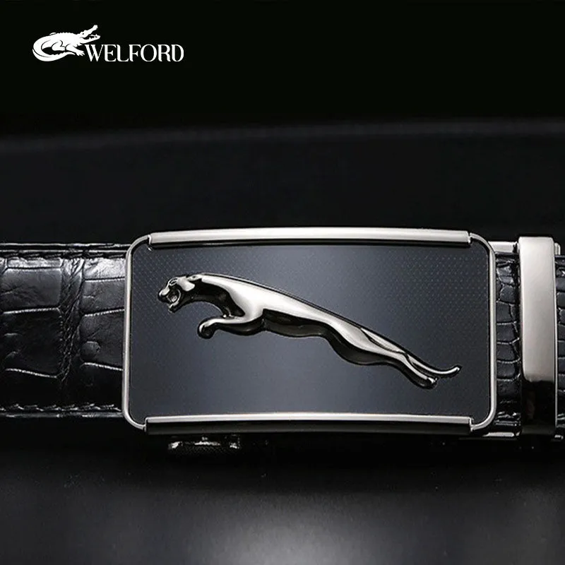 Men's business crocodile leather belt