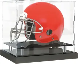 Mini Helmet Display Case- Durable Football Case Display Clear with Stainless Steel Screw Feet for Football Helmet Display Case, Football Display Case for Home, Retail, Museum or Trade Show