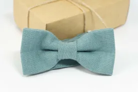 Mint gray mens bow tie | Mint gray wedding bow tie