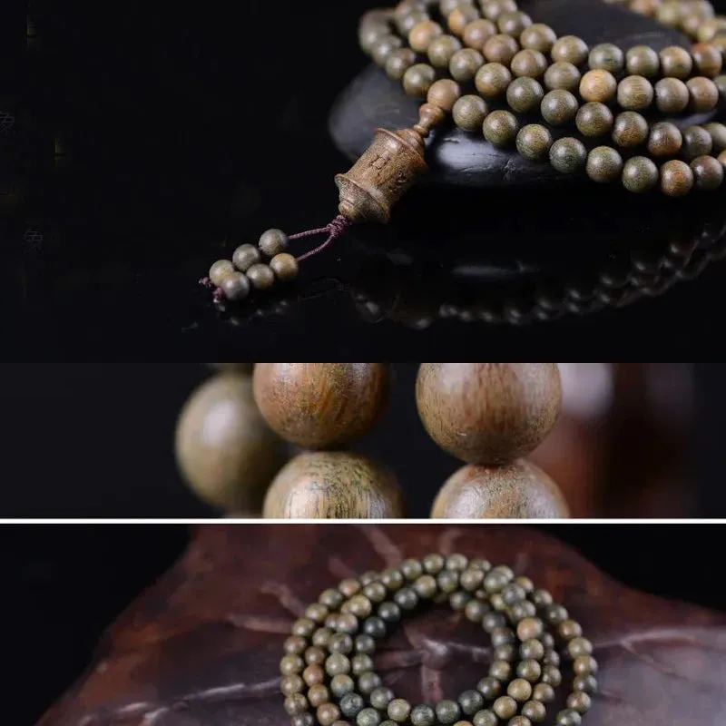 Natural Sandalwood 8mm108 Tibetan Buddhist Bracelet Unisex Rosary