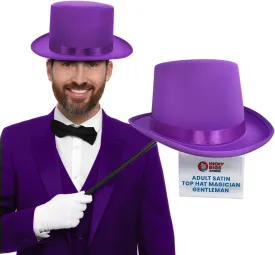 Nicky Bigs Novelties Deluxe Dress Up Party Satin Colored Costume Top Hats for Adults Prom Dance Tuxedo Formal Hat One Size