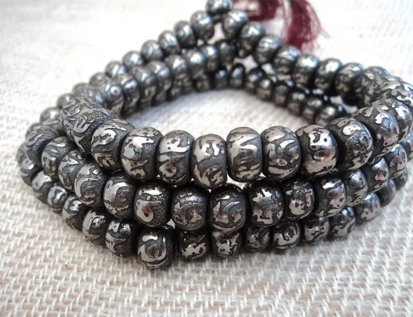 Om Etched Metal Prayer Mala