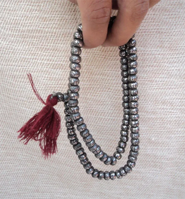 Om Etched Metal Prayer Mala